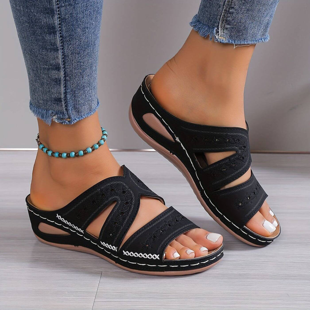 Sandalen Damen Ergonomisch Keilabsatz | Plateau Sandalen Damen Komfort Sommer | Damenschuhe Keil Anatomisch