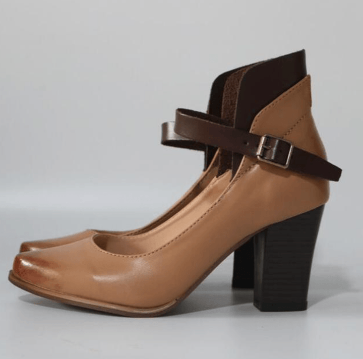Sandalen mit Absatz Damen Geschlossen | Absatzschuhe Damen Knöchelriemen | Elegante Pumps Damen Riemen