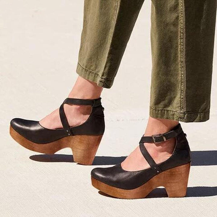 Keilabsatz Schuhe Damen Geschlossen Elegant | Plateau Sandalen Damen Knöchelriemen Komfort | Absatzschuhe Damen Sommer Stabil
