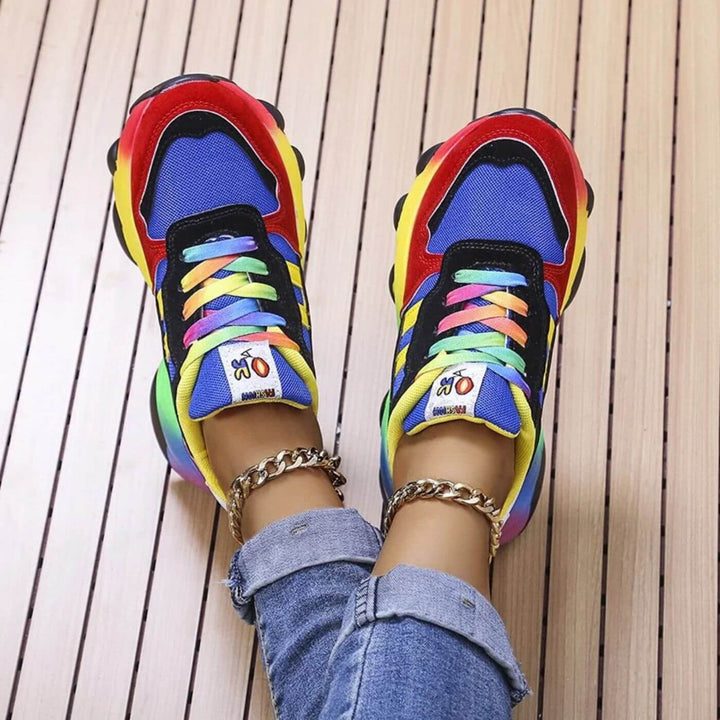 Plateau Sneaker Damen Orthopädisch | Dämpfung Turnschuhe Damen Leicht | Komfort Sneaker Damen Schnürung