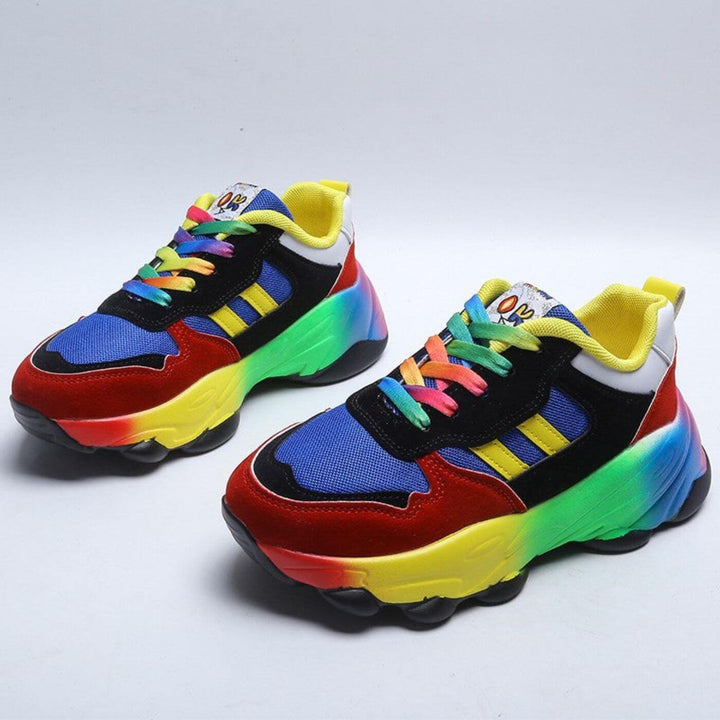Plateau Sneaker Damen Orthopädisch | Dämpfung Turnschuhe Damen Leicht | Komfort Sneaker Damen Schnürung