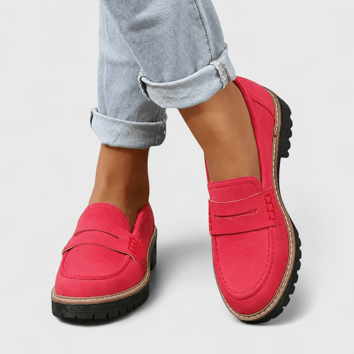 Plateau Loafer Damen Wildleder | Slipper Damen Plateau Komfort | Damenschuhe Slip-On Elegant