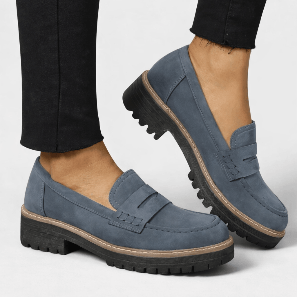 Plateau Loafer Damen Wildleder | Slipper Damen Plateau Komfort | Damenschuhe Slip-On Elegant