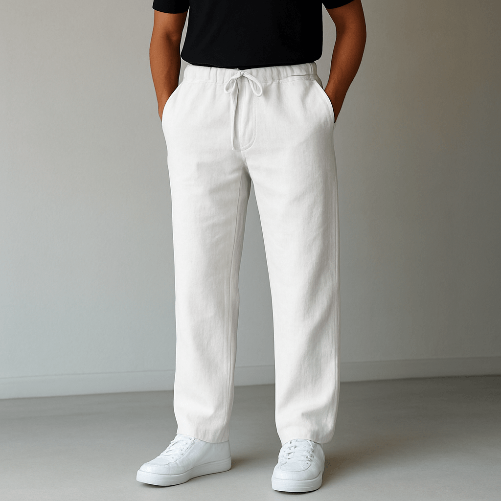 Herrenhose Freizeitmode Kordelzug | Leichte Sommerhose Herren | Smart Casual Hose Herren