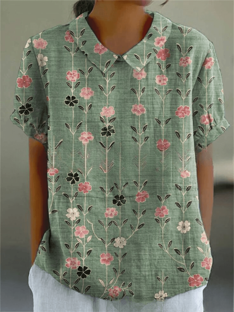 Blumenbluse Damen Leicht | Sommerbluse Feminin | Lässige Blusenbluse Floral