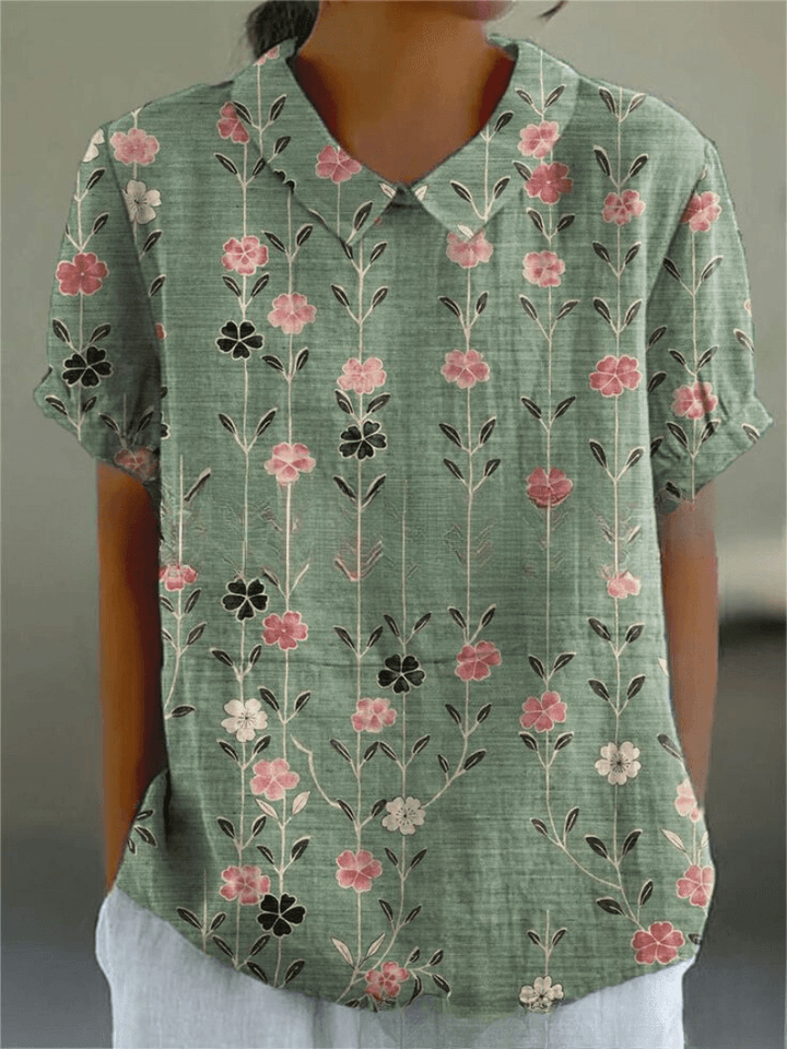 Blumenbluse Damen Leicht | Sommerbluse Feminin | Lässige Blusenbluse Floral