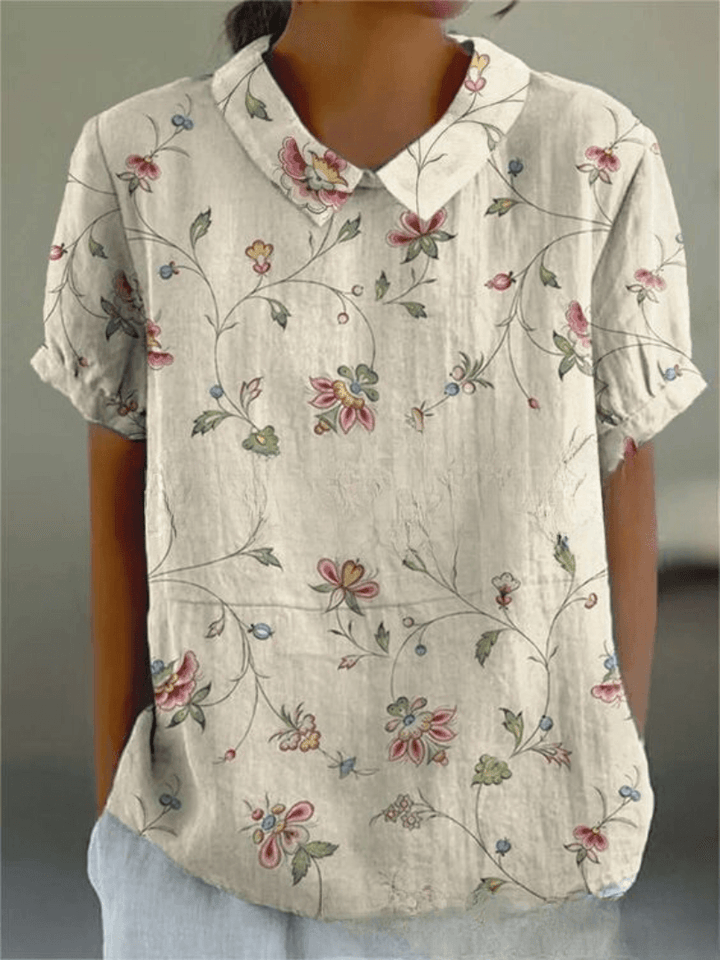 Blumenbluse Damen Leicht | Sommerbluse Feminin | Lässige Blusenbluse Floral