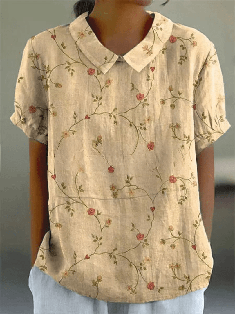 Blumenbluse Damen Leicht | Sommerbluse Feminin | Lässige Blusenbluse Floral