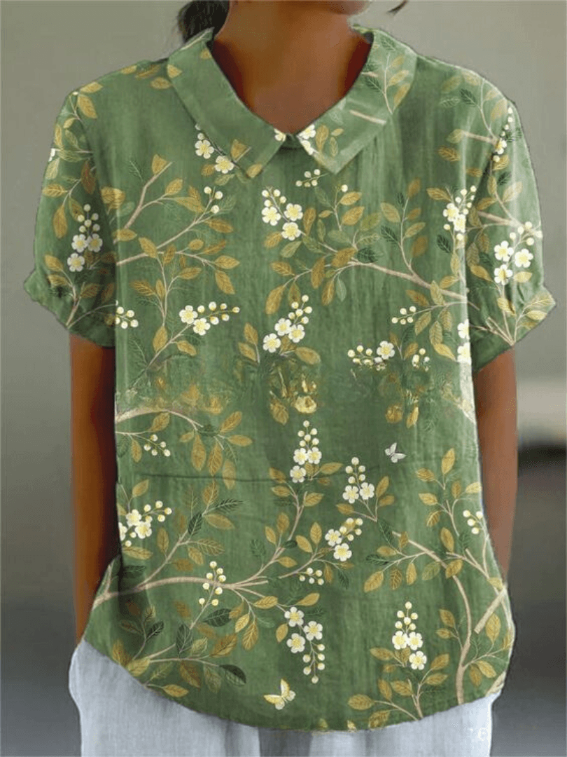 Blumenbluse Damen Leicht | Sommerbluse Feminin | Lässige Blusenbluse Floral