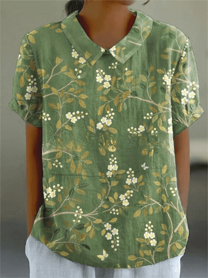 Blumenbluse Damen Leicht | Sommerbluse Feminin | Lässige Blusenbluse Floral