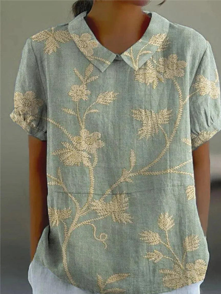 Blumenbluse Damen Leicht | Sommerbluse Feminin | Lässige Blusenbluse Floral