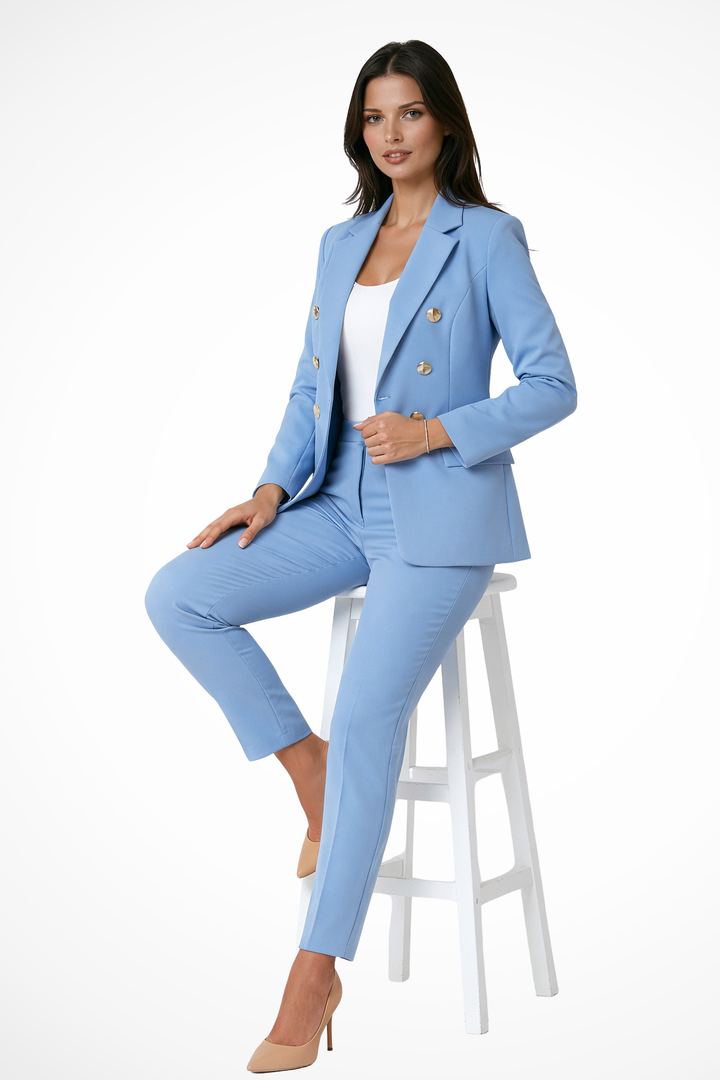 Blazer Set Damen Zweiteiler | Hosenanzug Damen Elegant | Damen Anzug Blazer und Hose
