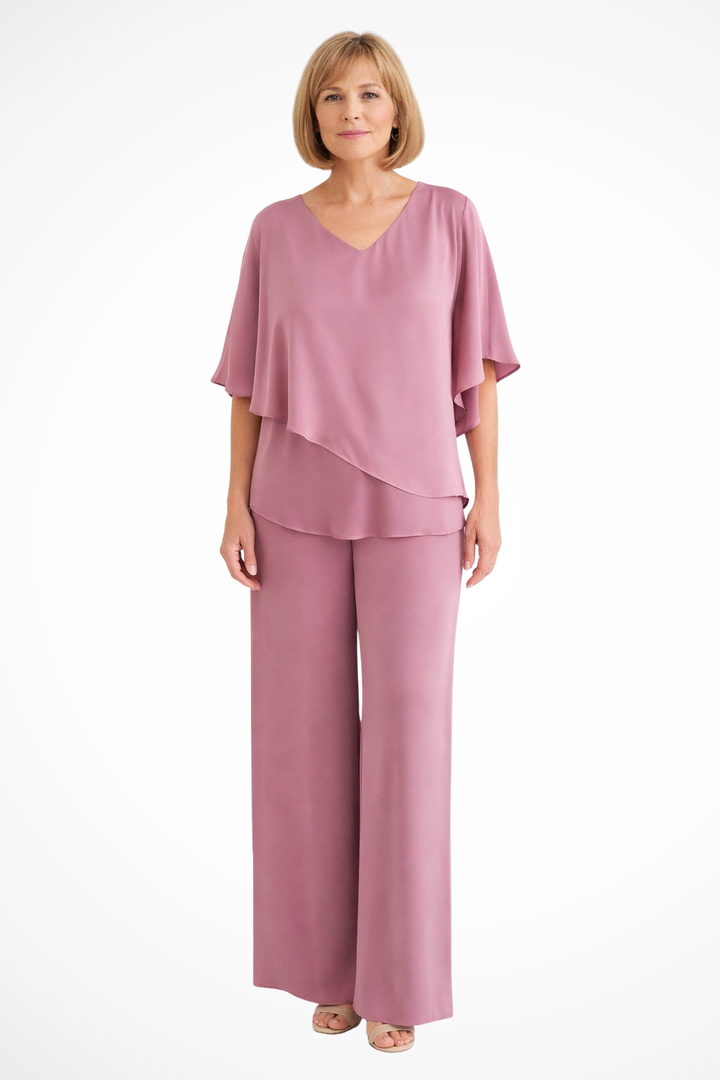 Zweiteiler Damen Elegant Weites Bein | Hosenset Damen Fledermausärmel Sommer | Damen Set Festlich Koordiniert