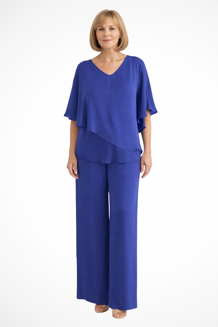 Zweiteiler Damen Elegant Weites Bein | Hosenset Damen Fledermausärmel Sommer | Damen Set Festlich Koordiniert