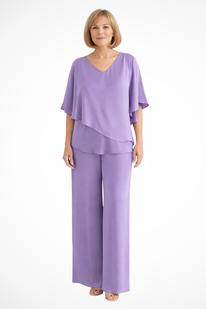 Zweiteiler Damen Elegant Weites Bein | Hosenset Damen Fledermausärmel Sommer | Damen Set Festlich Koordiniert