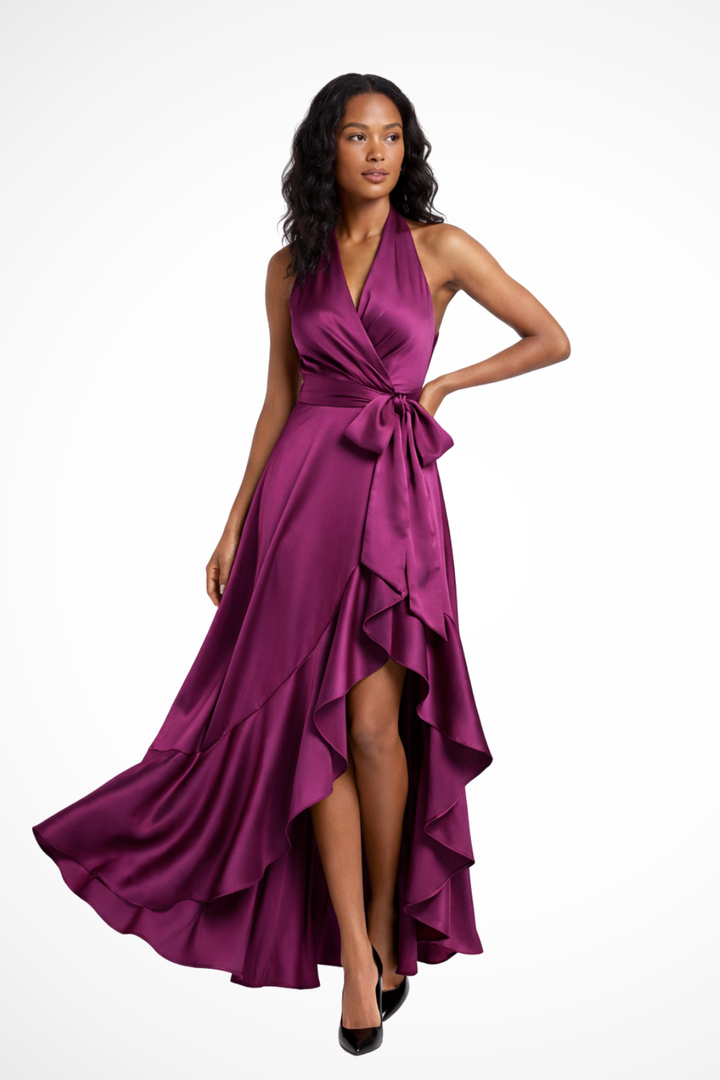 Abendkleid Lang Damen Hochzeitsgast | Maxikleid Damen Elegant Neckholder | Sommerkleid Damen Maxi Festlich