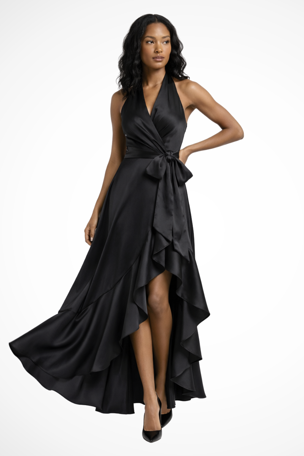 Abendkleid Lang Damen Hochzeitsgast | Maxikleid Damen Elegant Neckholder | Sommerkleid Damen Maxi Festlich