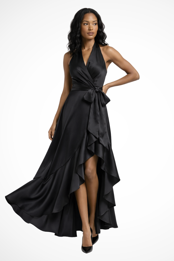 Abendkleid Lang Damen Hochzeitsgast | Maxikleid Damen Elegant Neckholder | Sommerkleid Damen Maxi Festlich