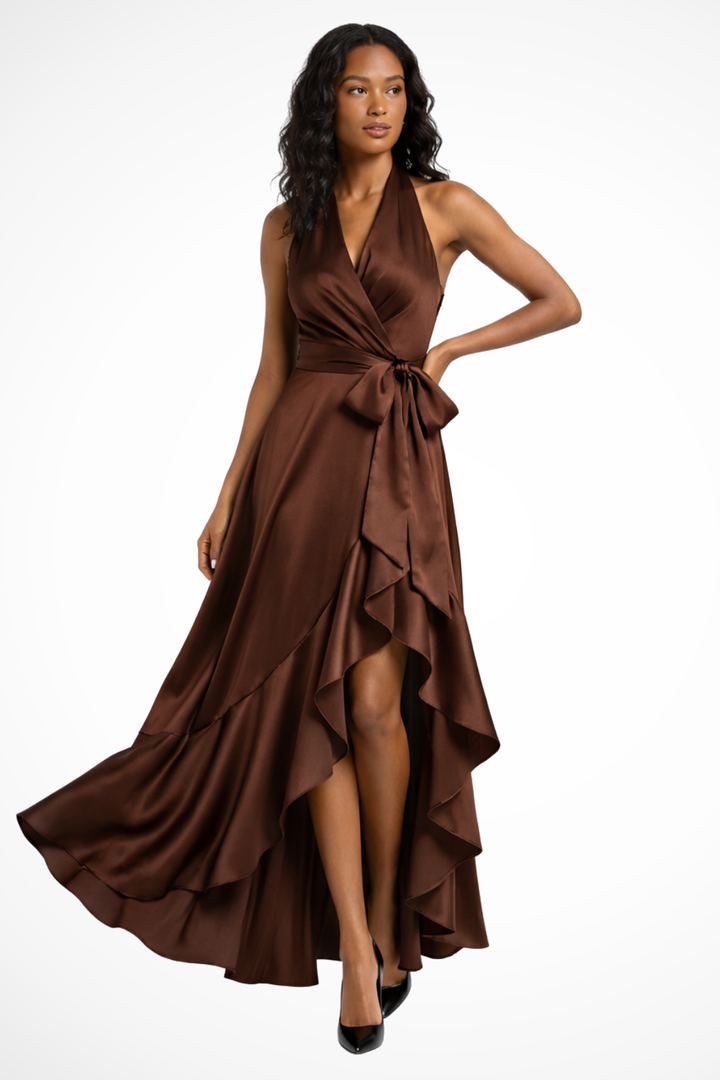 Abendkleid Lang Damen Hochzeitsgast | Maxikleid Damen Elegant Neckholder | Sommerkleid Damen Maxi Festlich