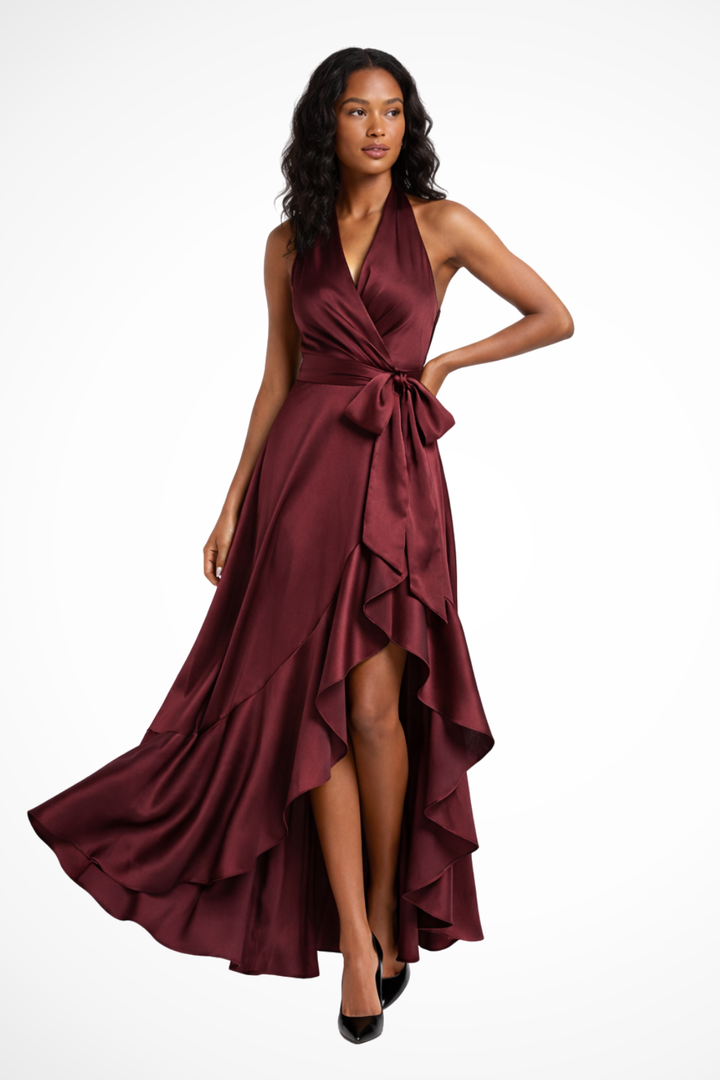 Abendkleid Lang Damen Hochzeitsgast | Maxikleid Damen Elegant Neckholder | Sommerkleid Damen Maxi Festlich
