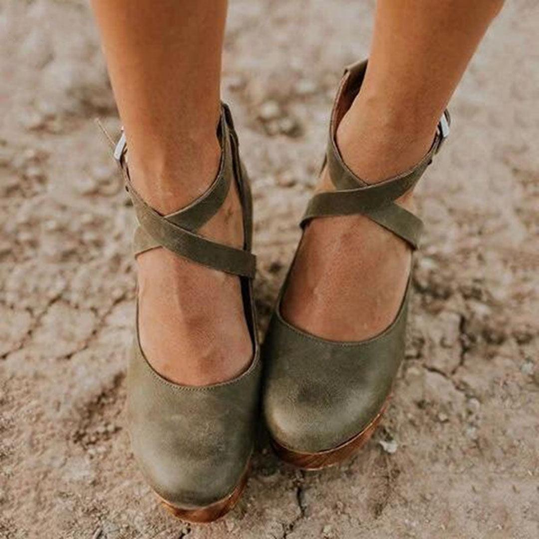Keilabsatz Schuhe Damen Geschlossen Elegant | Plateau Sandalen Damen Knöchelriemen Komfort | Absatzschuhe Damen Sommer Stabil