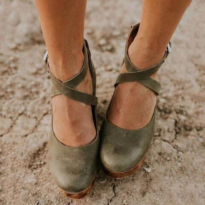Keilabsatz Schuhe Damen Geschlossen Elegant | Plateau Sandalen Damen Knöchelriemen Komfort | Absatzschuhe Damen Sommer Stabil