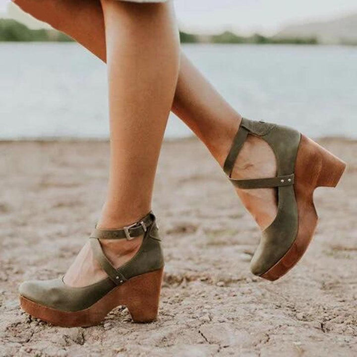 Keilabsatz Schuhe Damen Geschlossen Elegant | Plateau Sandalen Damen Knöchelriemen Komfort | Absatzschuhe Damen Sommer Stabil