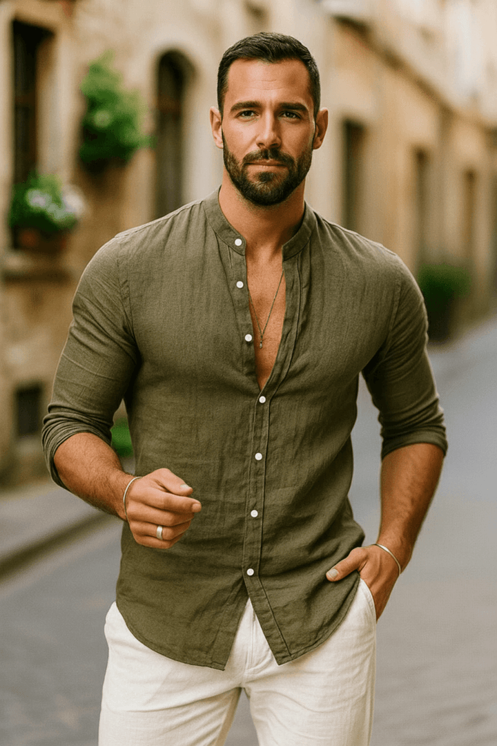 Hemd Herren 3/4 Ärmel | Männer Freizeithemd Locker | Casual Shirt Halbarm Vielfarbig