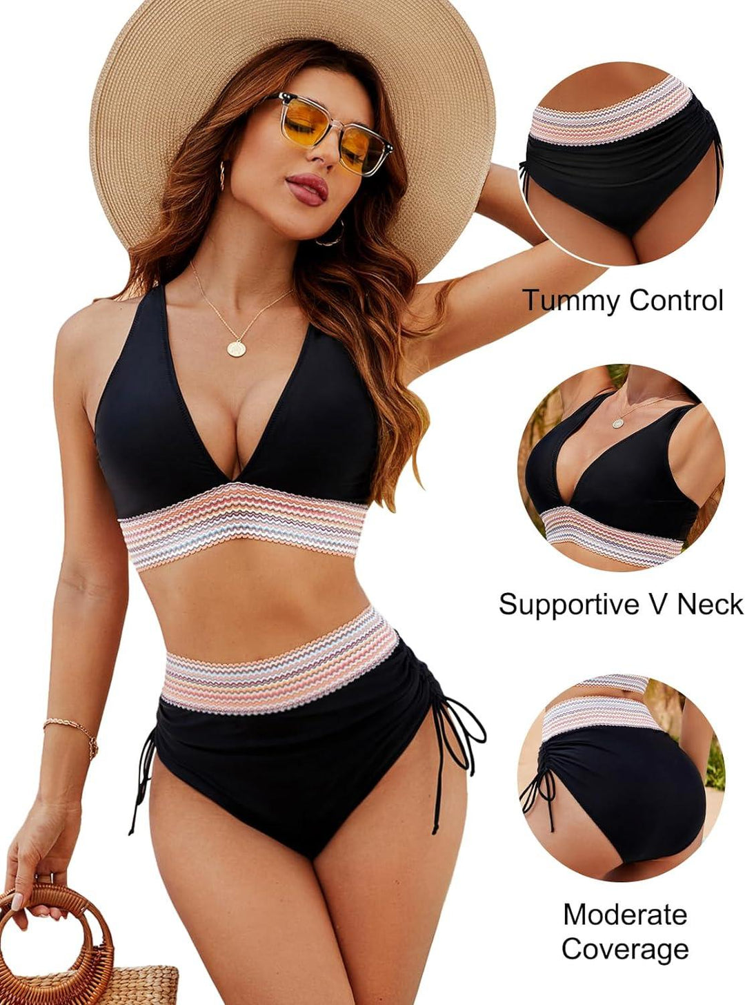 Hera Women's Tummy Control Bikini | Adjustable Straps, High Waist 4