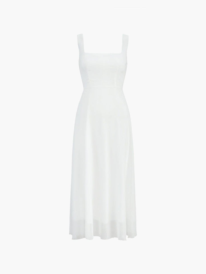 Cocktailkleid Damen A-Linie | Midirock Kleid Damen Eckiger Ausschnitt | Festkleid Damen Weiss Schwarz