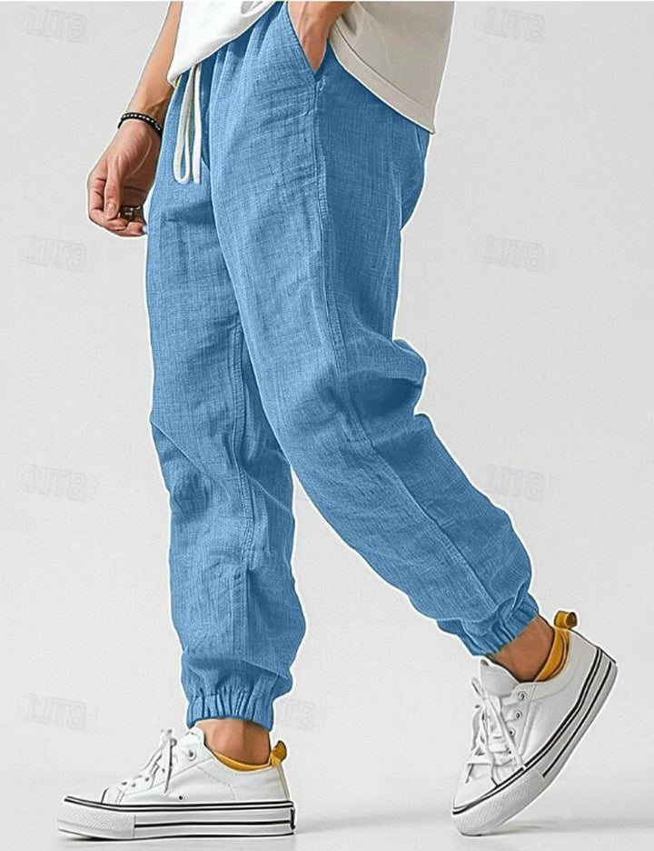 Leinenhose Herren Sommer | Weite Herrenhose Leinen Locker | Sommerhose Herren Atmungsaktiv
