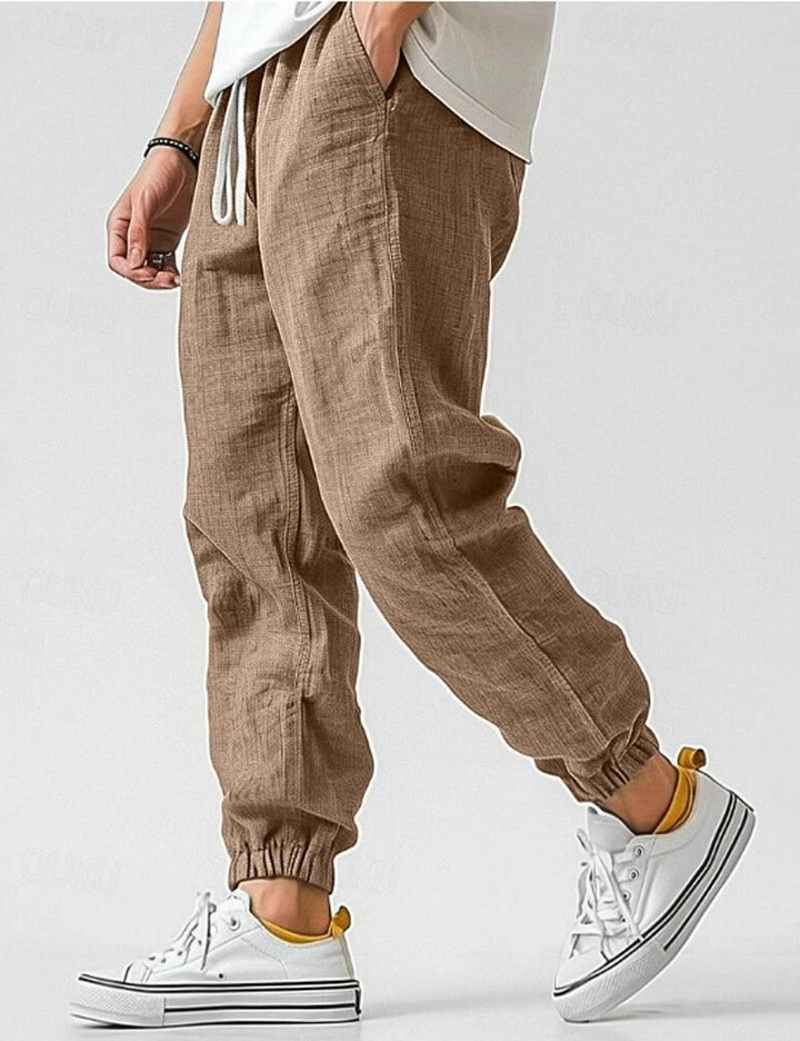 Leinenhose Herren Sommer | Weite Herrenhose Leinen Locker | Sommerhose Herren Atmungsaktiv