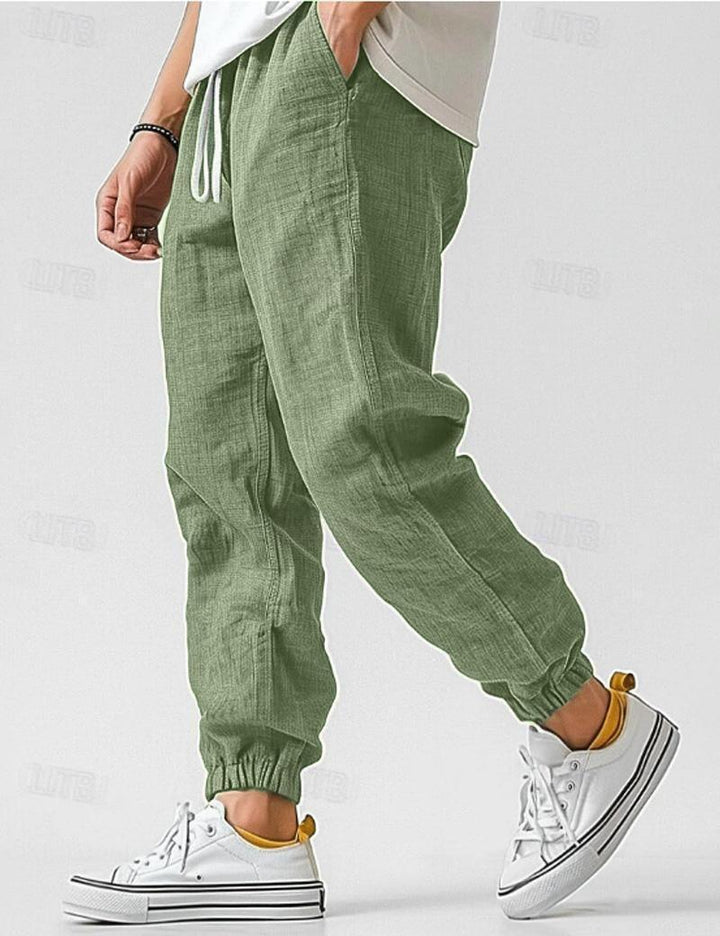 Leinenhose Herren Sommer | Weite Herrenhose Leinen Locker | Sommerhose Herren Atmungsaktiv