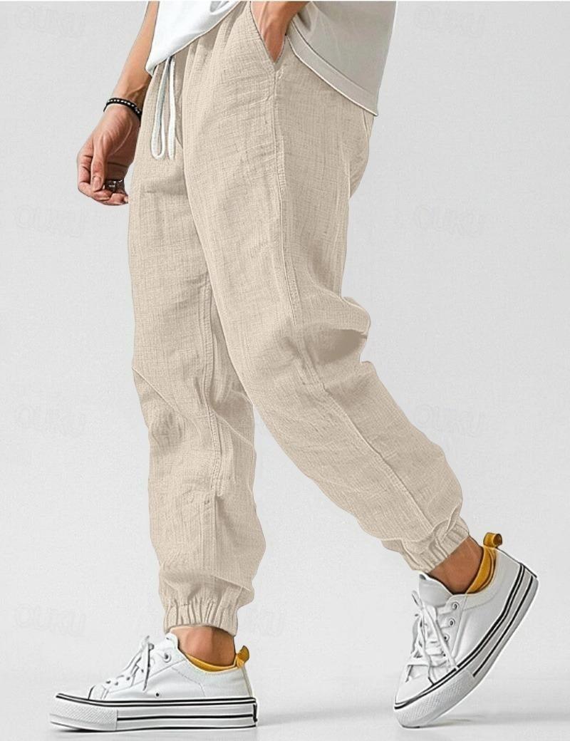 Leinenhose Herren Sommer | Weite Herrenhose Leinen Locker | Sommerhose Herren Atmungsaktiv