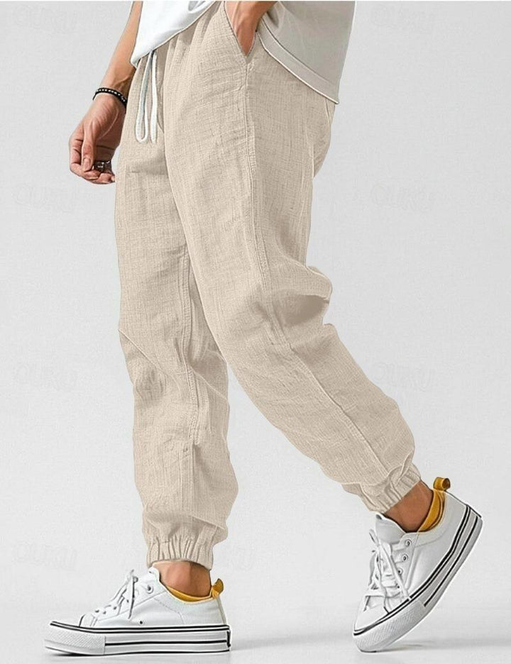 Leinenhose Herren Sommer | Weite Herrenhose Leinen Locker | Sommerhose Herren Atmungsaktiv