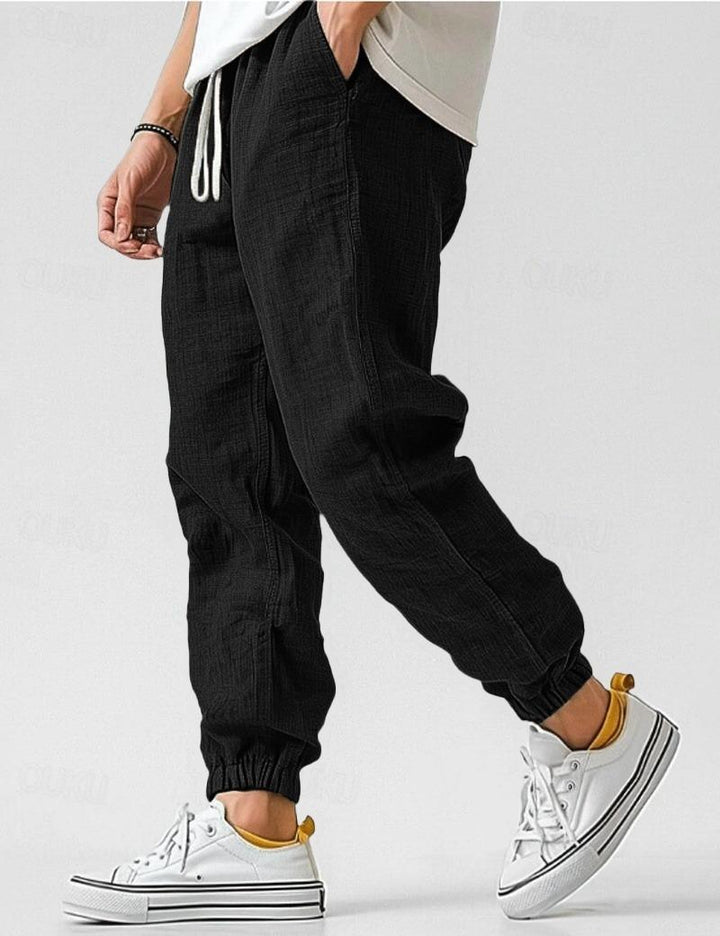 Leinenhose Herren Sommer | Weite Herrenhose Leinen Locker | Sommerhose Herren Atmungsaktiv