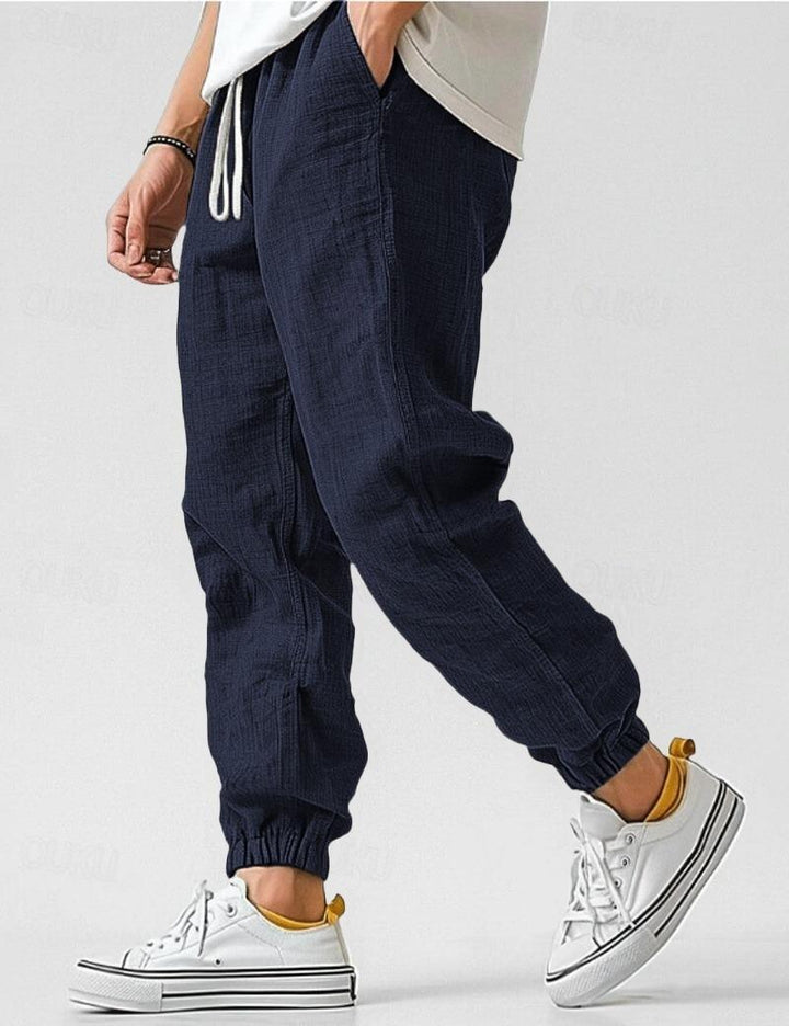 Leinenhose Herren Sommer | Weite Herrenhose Leinen Locker | Sommerhose Herren Atmungsaktiv