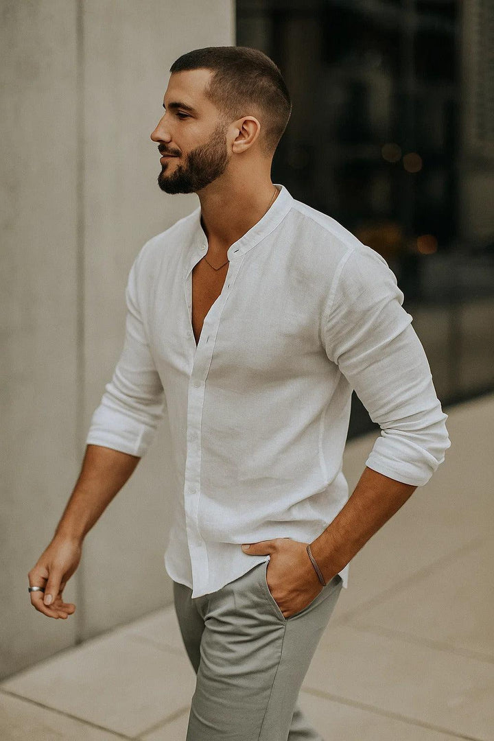 Hemd Herren 3/4 Ärmel | Männer Freizeithemd Locker | Casual Shirt Halbarm Vielfarbig