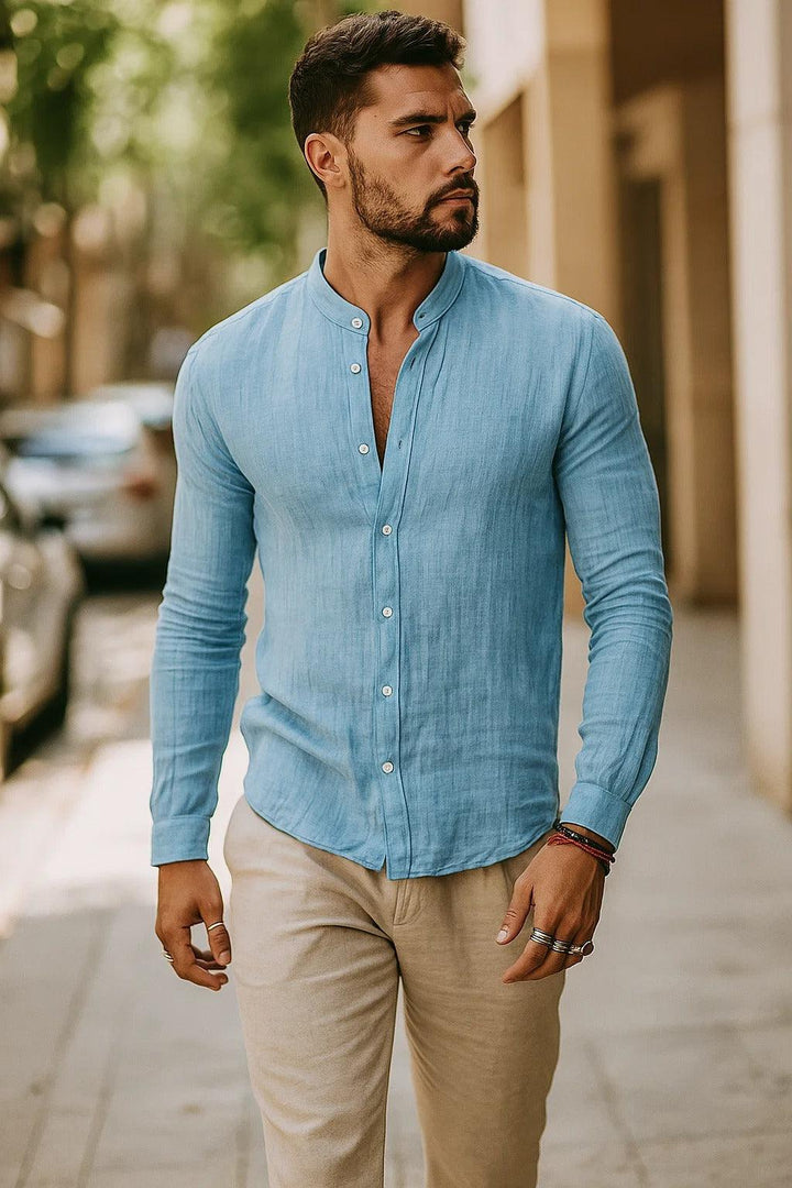 Hemd Herren 3/4 Ärmel | Männer Freizeithemd Locker | Casual Shirt Halbarm Vielfarbig