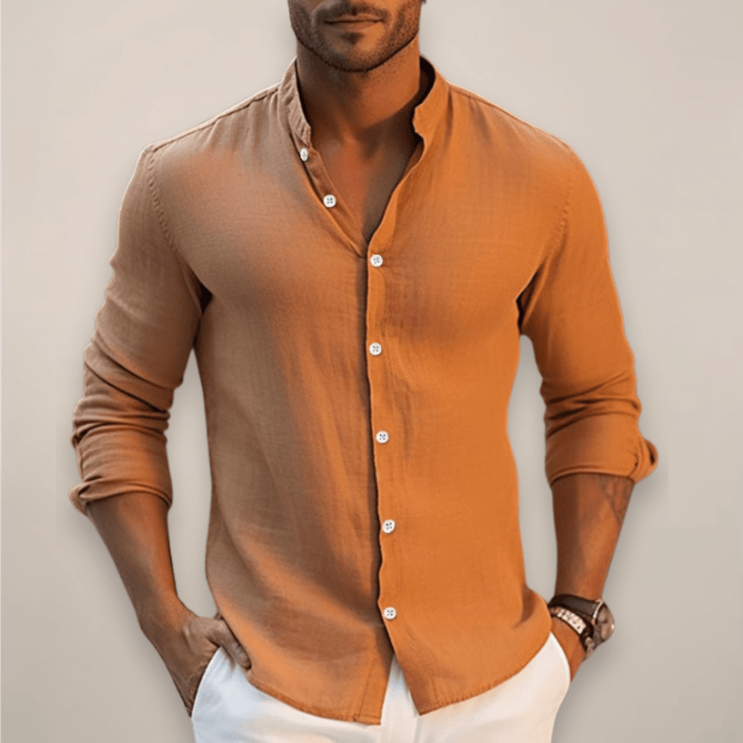 Sommerhemd Herren Leinenmischung | Männer Kurzarmhemd Raffiniert | Casual Knopfhemd Elegant