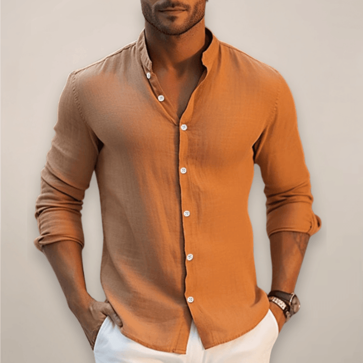 Sommerhemd Herren Leinenmischung | Männer Kurzarmhemd Raffiniert | Casual Knopfhemd Elegant