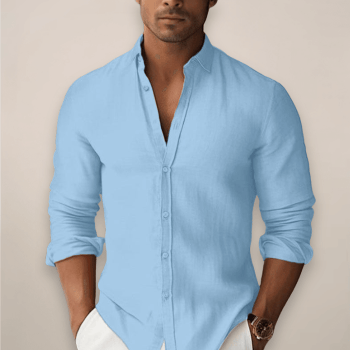 Sommerhemd Herren Leinenmischung | Männer Kurzarmhemd Raffiniert | Casual Knopfhemd Elegant