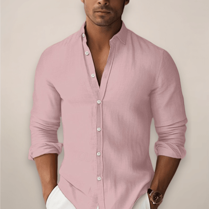 Sommerhemd Herren Leinenmischung | Männer Kurzarmhemd Raffiniert | Casual Knopfhemd Elegant