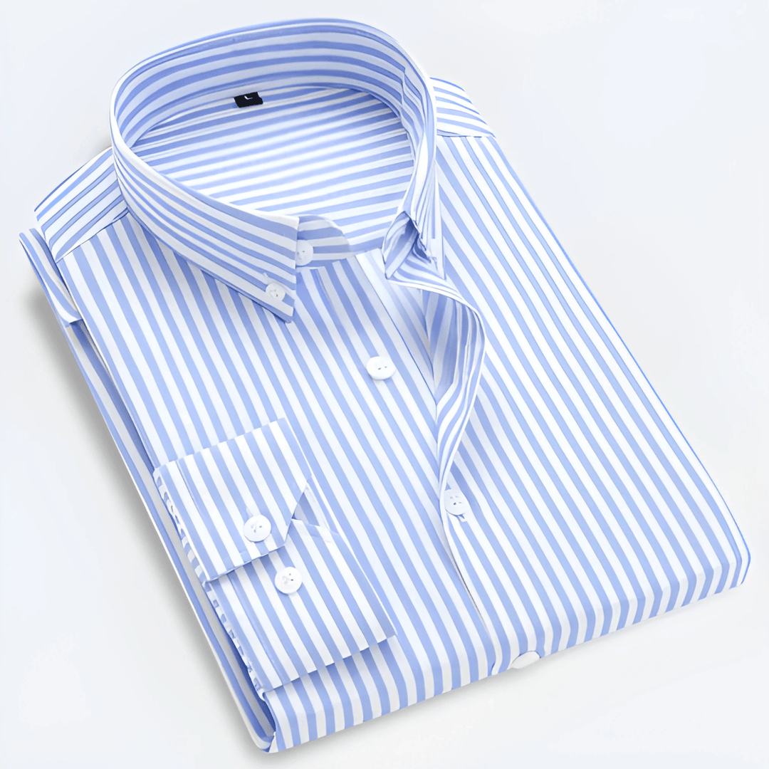 Streifenhemd Herren Vertikal Business | Männer Knopfhemd Mehrfarbig | Smart Casual Langarm Edel