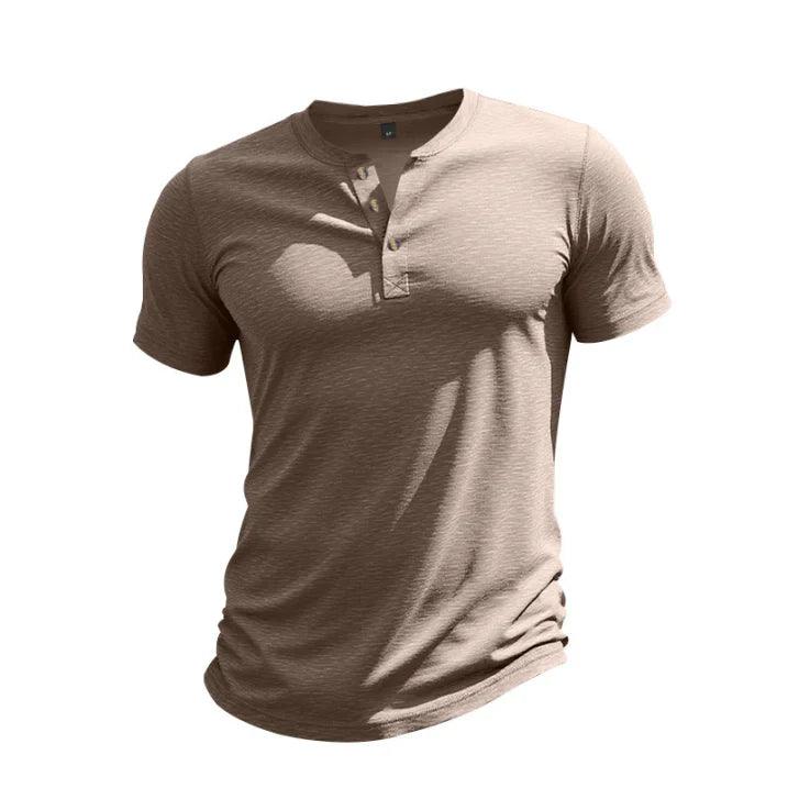 Henley Shirt Herren Kurzarm | Herren Shirt Knopfleiste Baumwolle | Freizeithemd Herren V-Ausschnitt