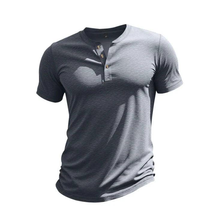 Henley Shirt Herren Kurzarm | Herren Shirt Knopfleiste Baumwolle | Freizeithemd Herren V-Ausschnitt