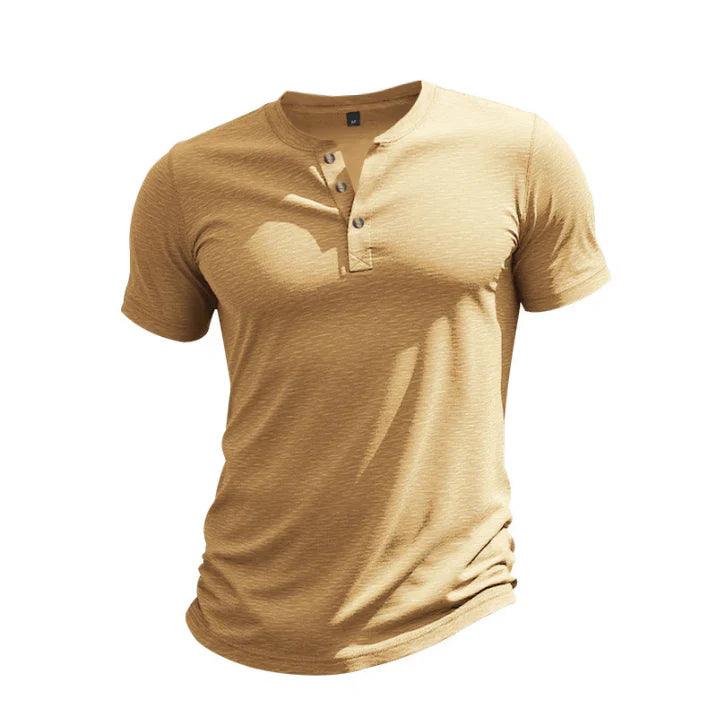 Henley Shirt Herren Kurzarm | Herren Shirt Knopfleiste Baumwolle | Freizeithemd Herren V-Ausschnitt