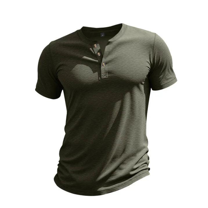 Henley Shirt Herren Kurzarm | Herren Shirt Knopfleiste Baumwolle | Freizeithemd Herren V-Ausschnitt