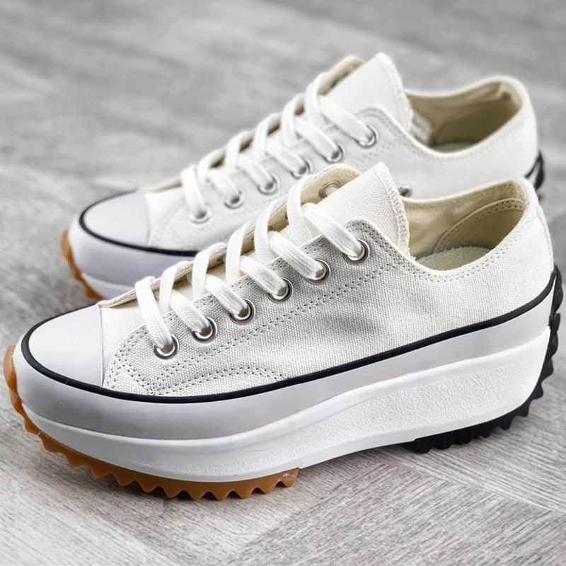 Sneaker Damen Plateau Wildleder | Schnür Sneakers Low-Top | Stilvolle Freizeitschuhe Erhöht