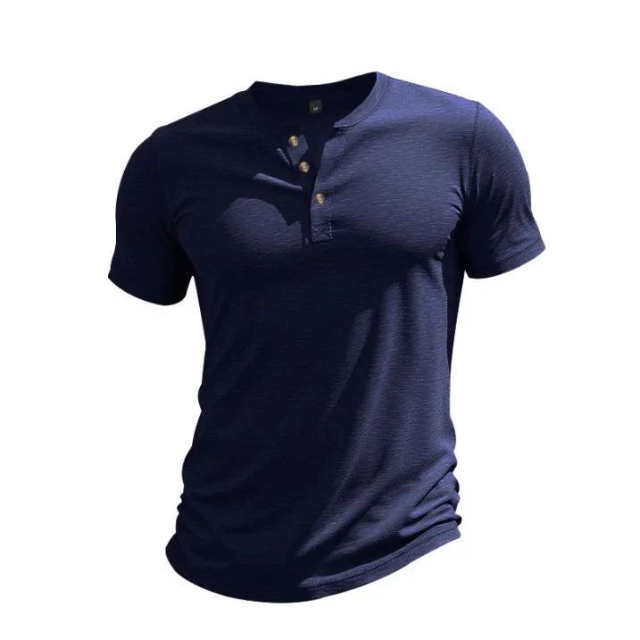 Henley Shirt Herren Kurzarm | Herren Shirt Knopfleiste Baumwolle | Freizeithemd Herren V-Ausschnitt